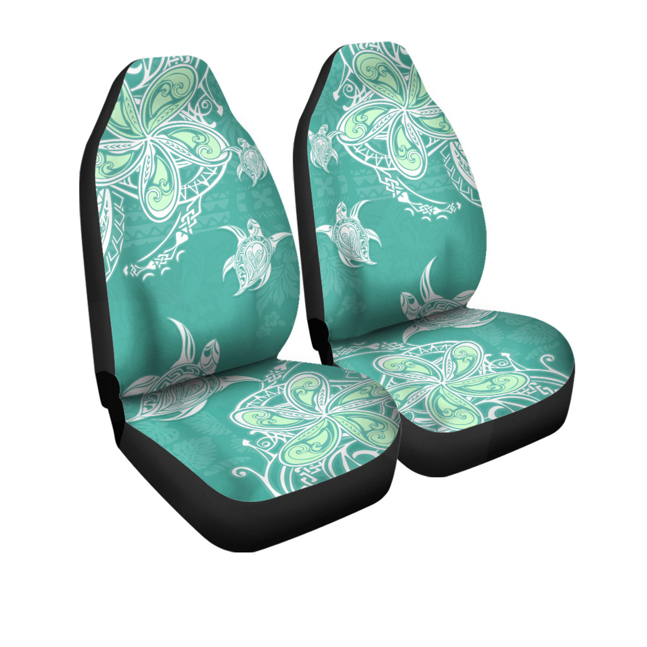 Hawaii Car Seat Covers Polynesian Pattern Plumeria Turtles