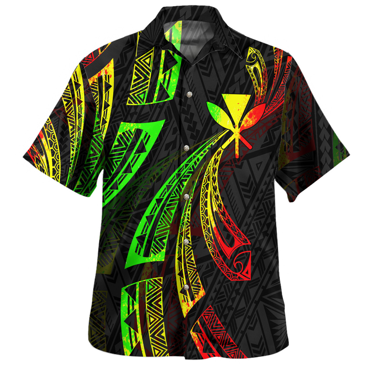 Hawaii Hawaiian Shirt Kanaka Maoli Polynesian Pattern Reggae Color