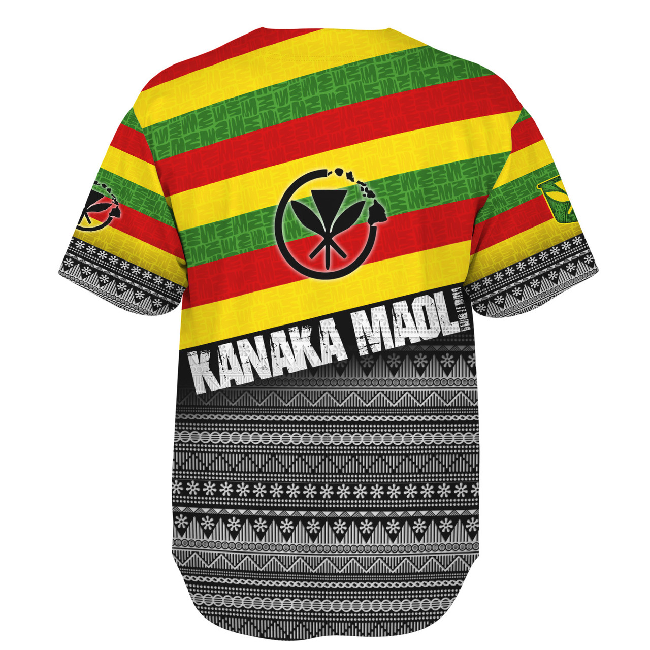 Hawaii Baseball Shirt Kanaka Maoli Flag Polynesian Tribal Patterns Grunge Style