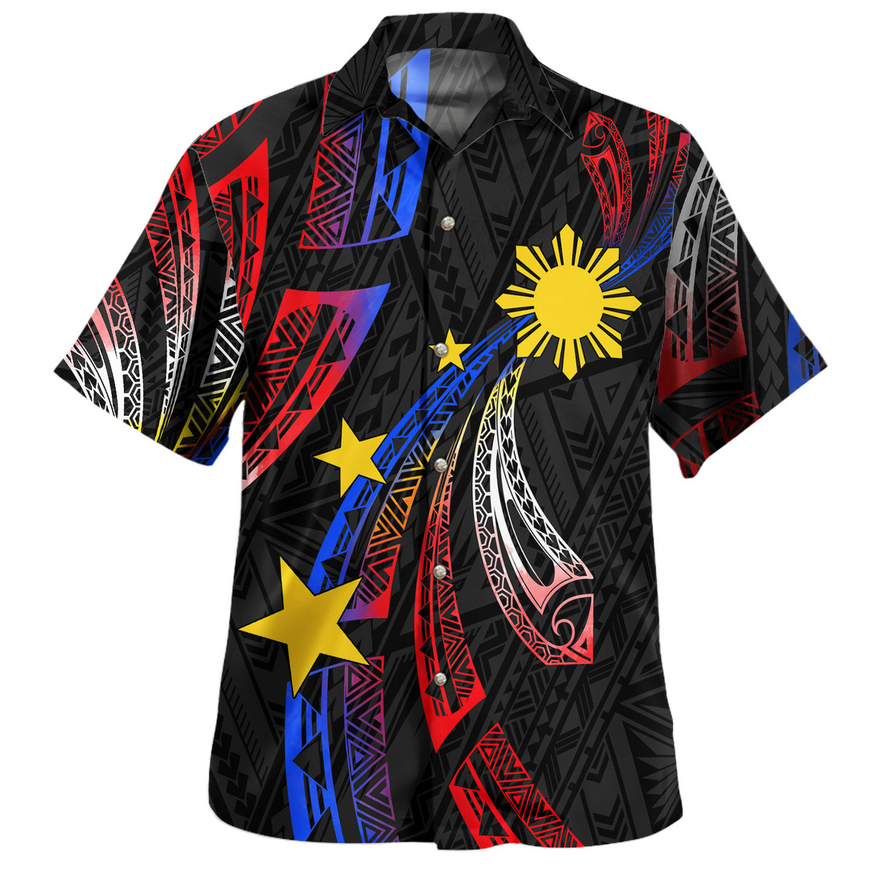 Philippines Filipinos Hawaiian Shirt Tribal Pattern Filipinos Sun