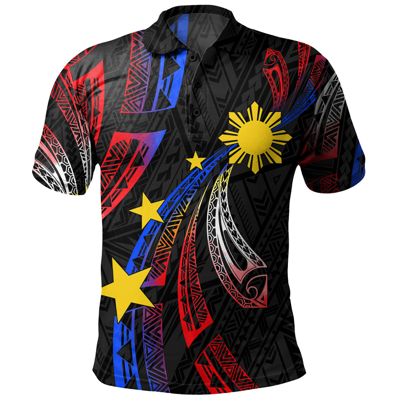 Philippines Filipinos Polo Shirt Tribal Pattern Filipinos Sun