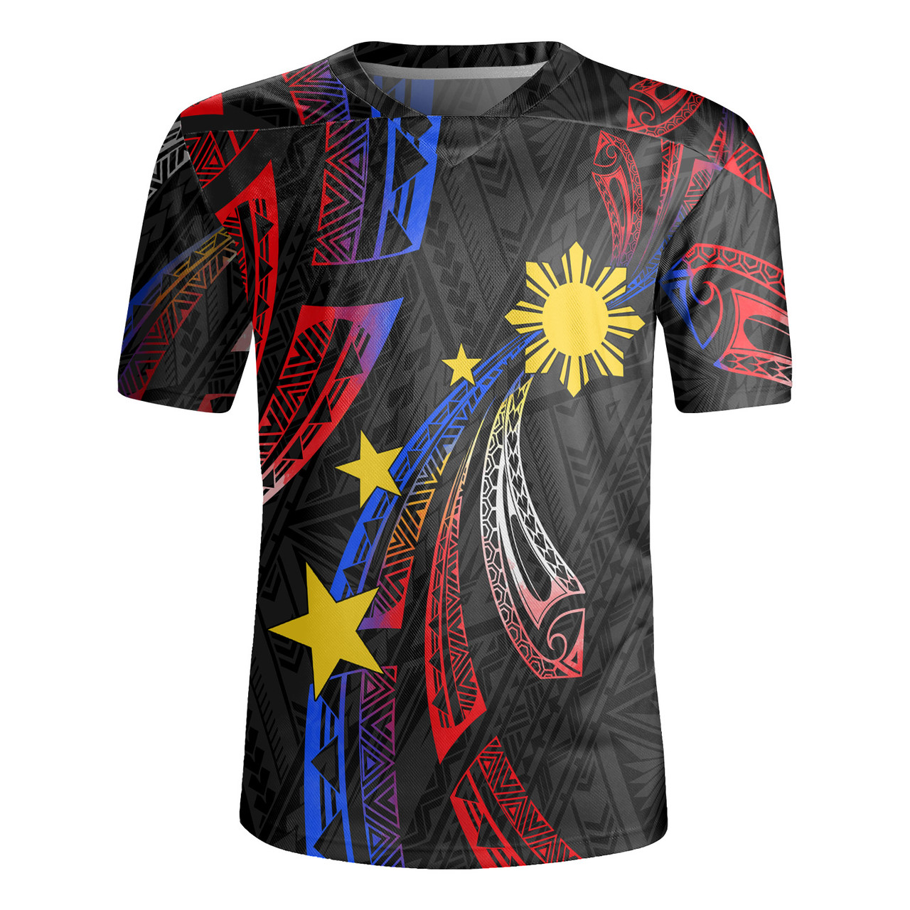 Philippines Filipinos Rugby Jersey Tribal Pattern Filipinos Sun