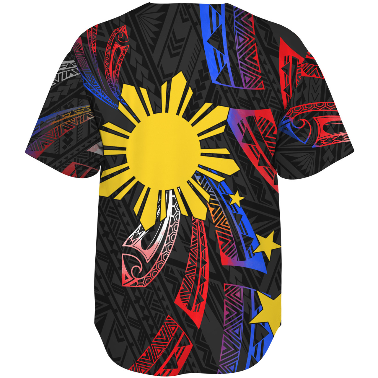 Philippines Filipinos Baseball Shirt Tribal Pattern Filipinos Sun