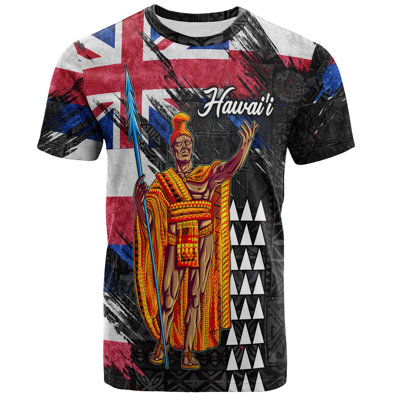 Hawaii T-Shirt Hawaii King Grunge Style Color Flag Style