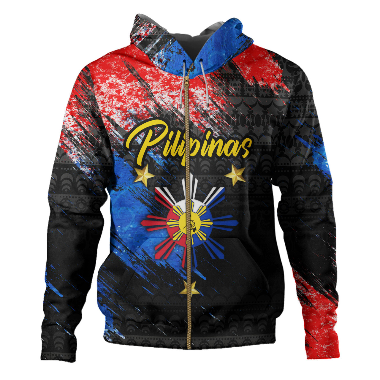 Philippines Filipinos Hoodie Pilipinas Sun Grunge Style