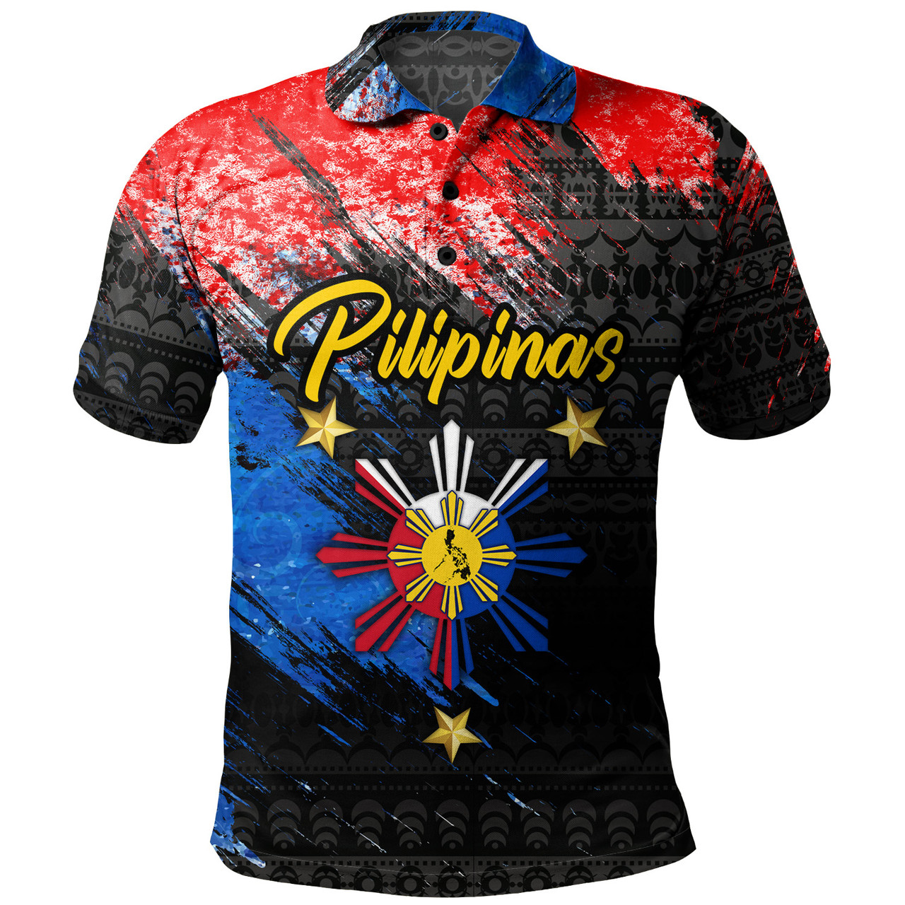 Philippines Filipinos Polo Shirt Pilipinas Sun Grunge Style