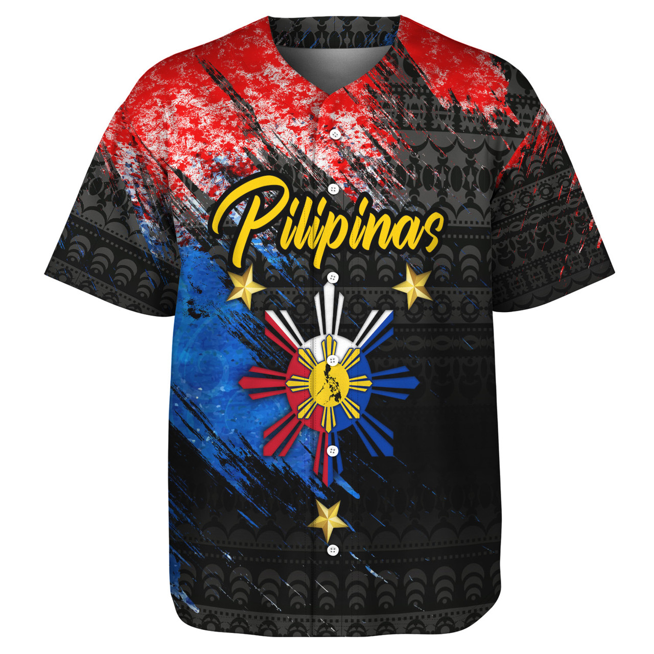 Philippines Filipinos Baseball Shirt Pilipinas Sun Grunge Style