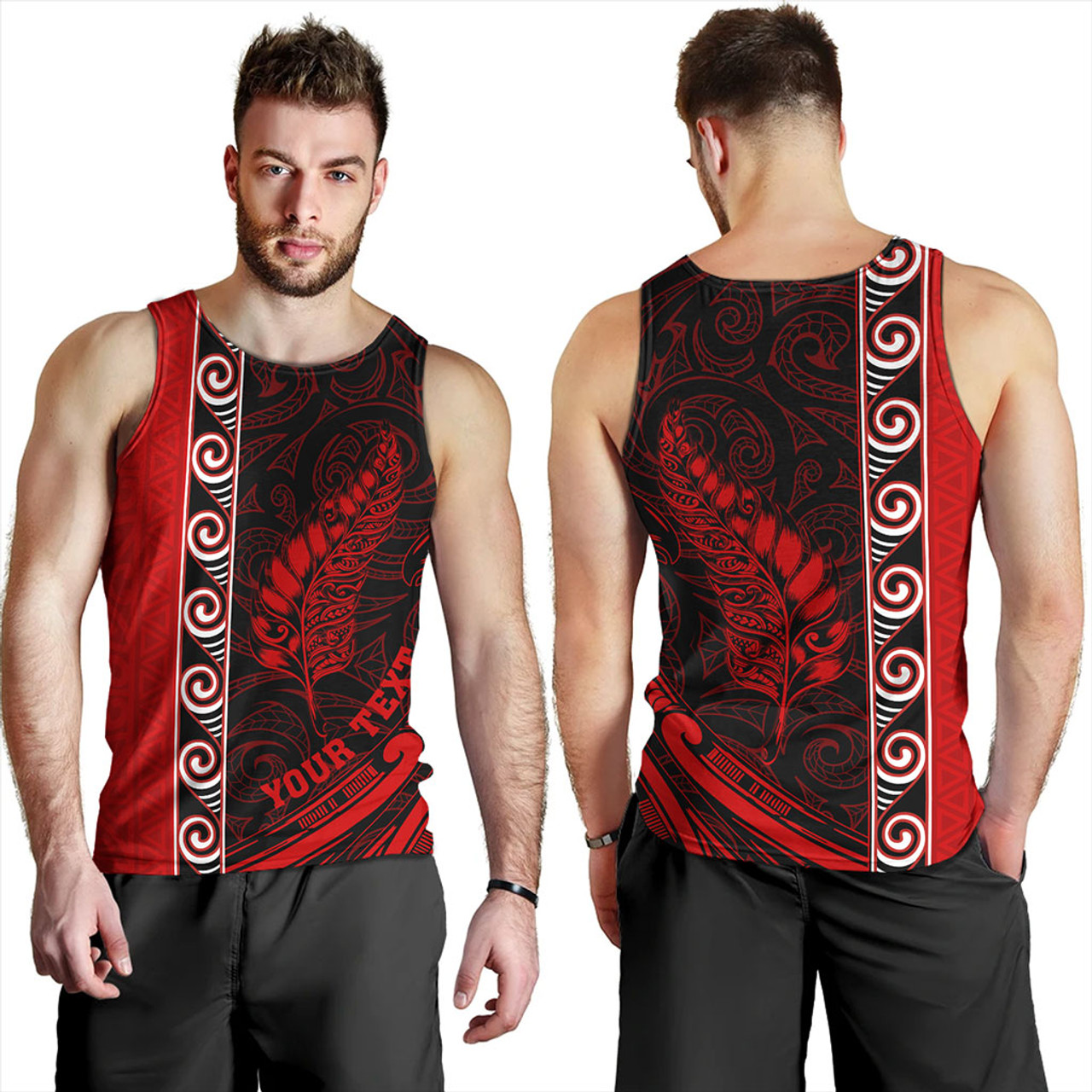 New Zealand Tank Top Custom Maori Silver Fern