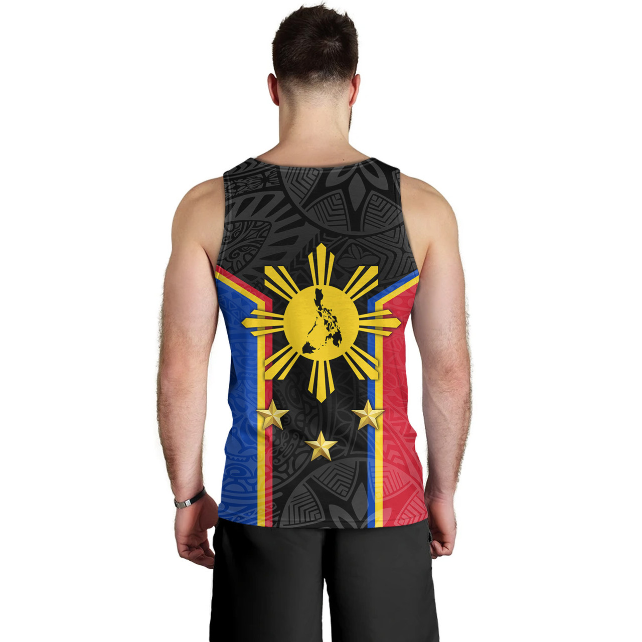 Philippines Filipinos Tank Top Philippines Sun Tribal Pattern Style