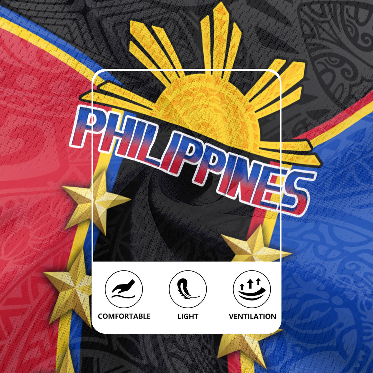 Philippines Filipinos Rugby Jersey Philippines Sun Tribal Pattern Style