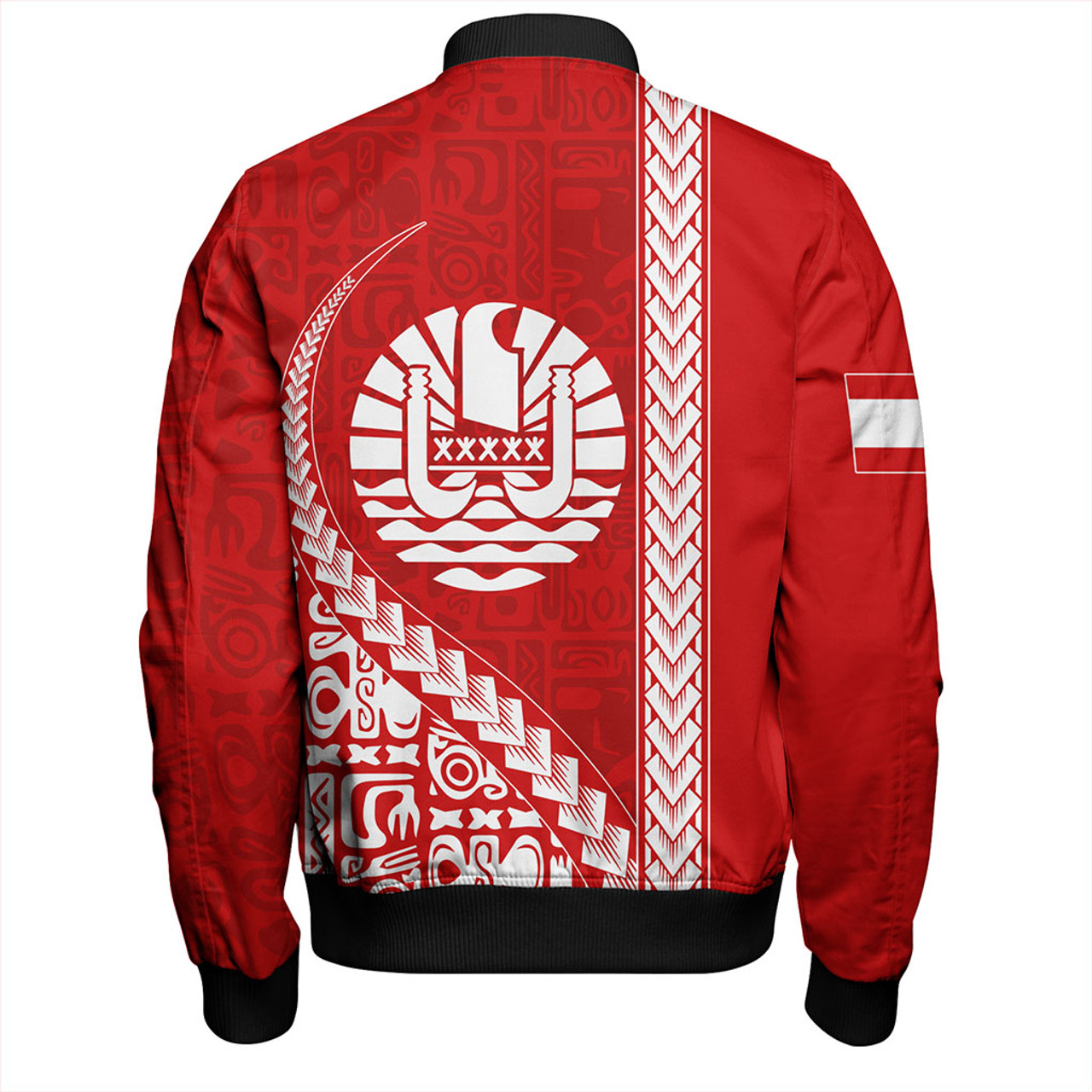 Tahiti Bomber Jacket Tribal Fabric And Coat Of Arms