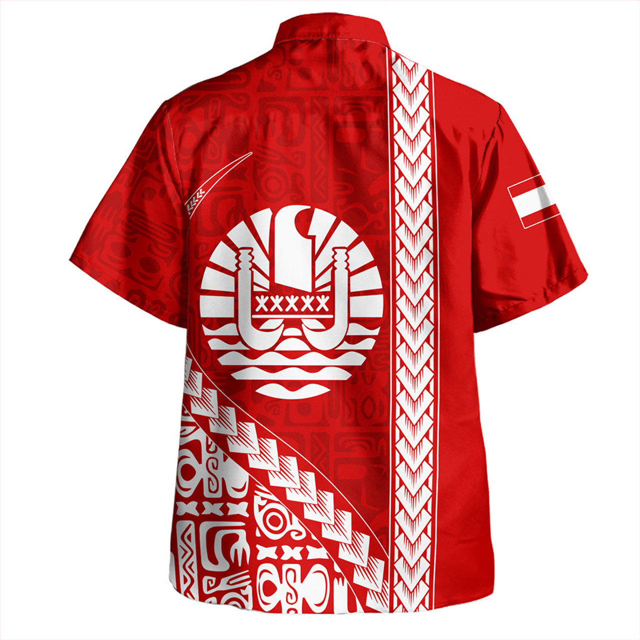 Tahiti Hawaiian Shirt Tribal Fabric And Coat Of Arms