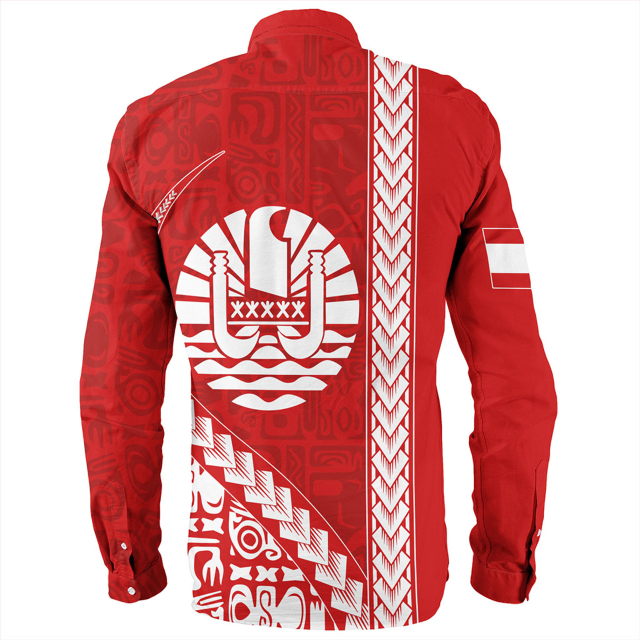 Tahiti Long Sleeve Shirt Tribal Fabric And Coat Of Arms