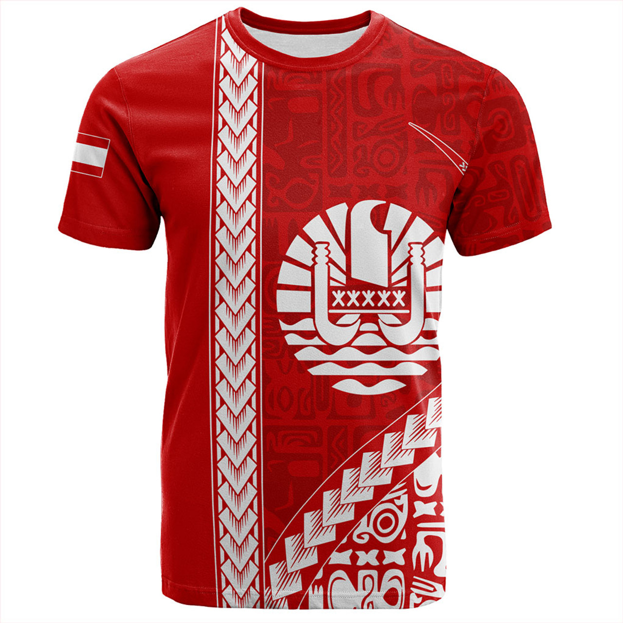 Tahiti T-Shirt Tribal Fabric And Coat Of Arms