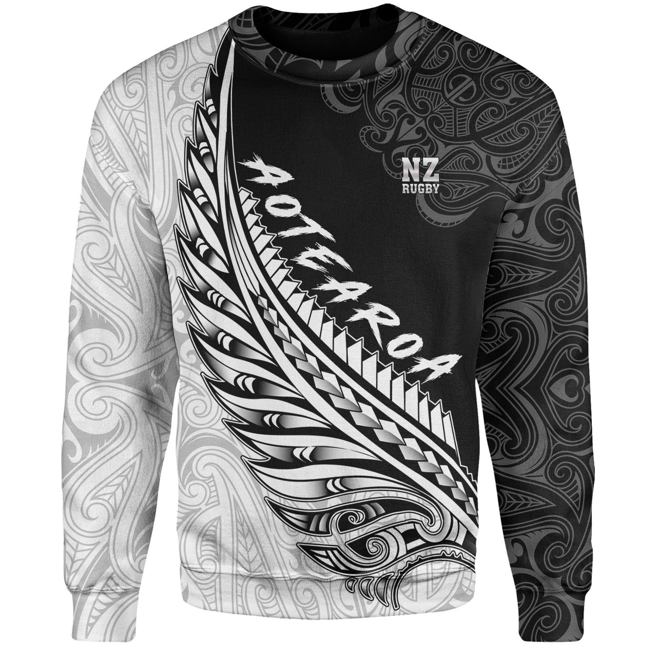 New Zealand Sweatshirt Maori Silver Fern Rugby Vibe