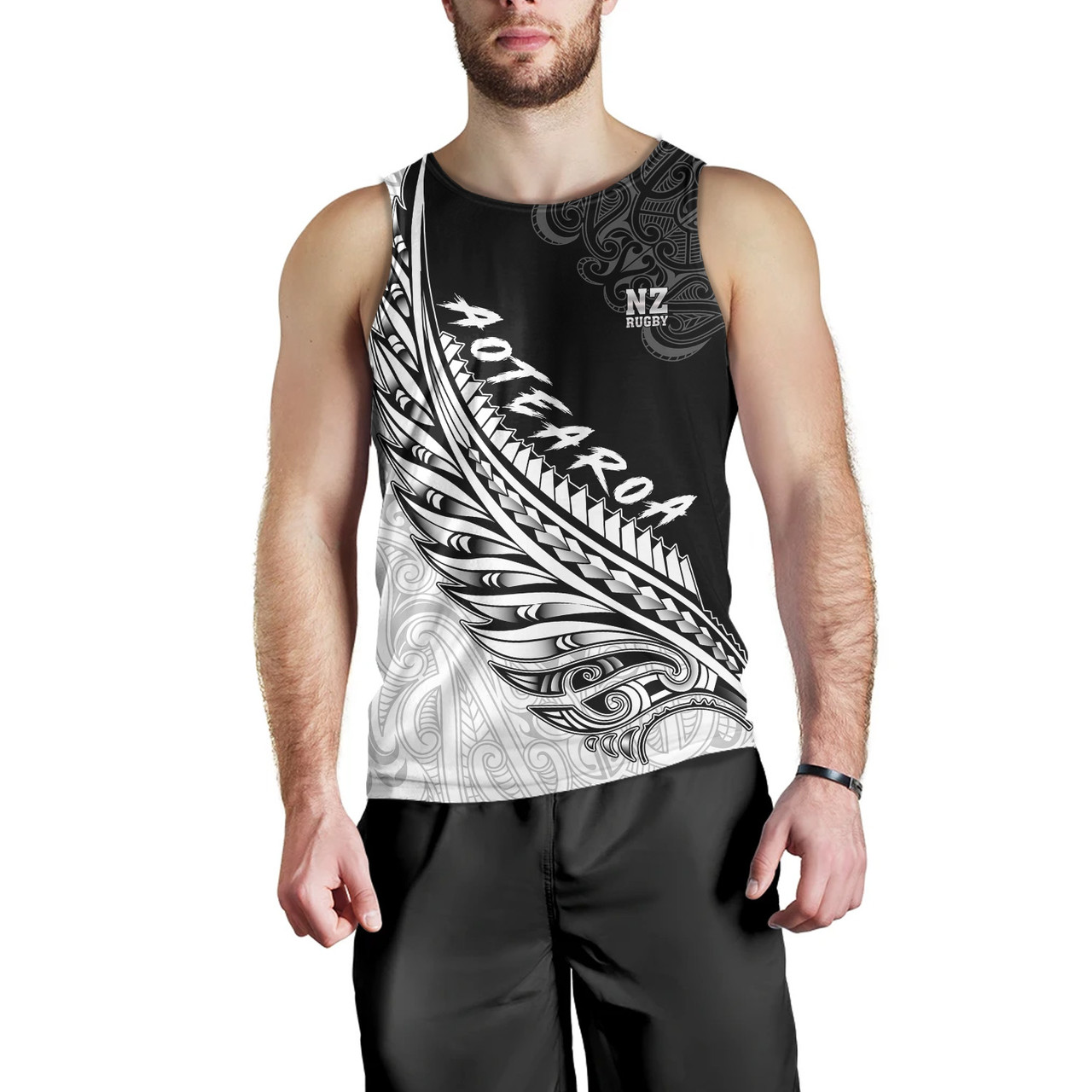 New Zealand Tank Top Maori Silver Fern Rugby Vibe