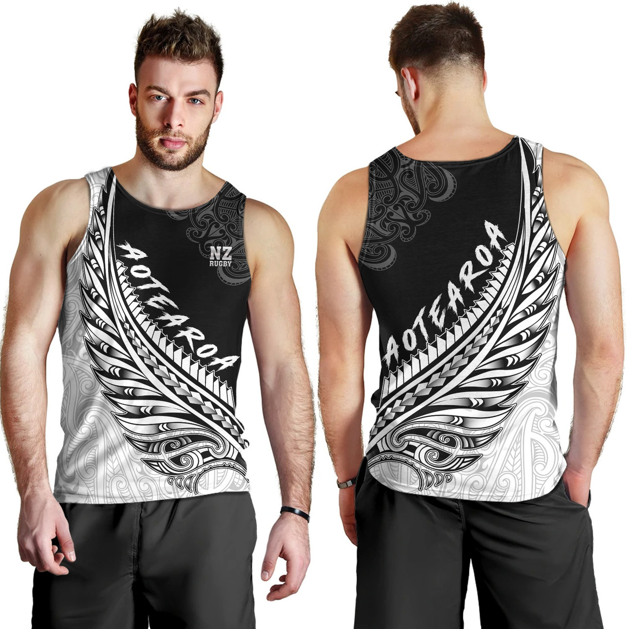 New Zealand Tank Top Maori Silver Fern Rugby Vibe