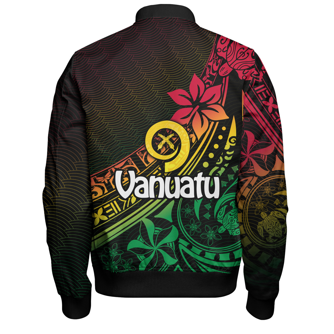 Vanuatu Bomber Jacket  Long God Yumi Stanap Flag Color Tribal Patterns Style