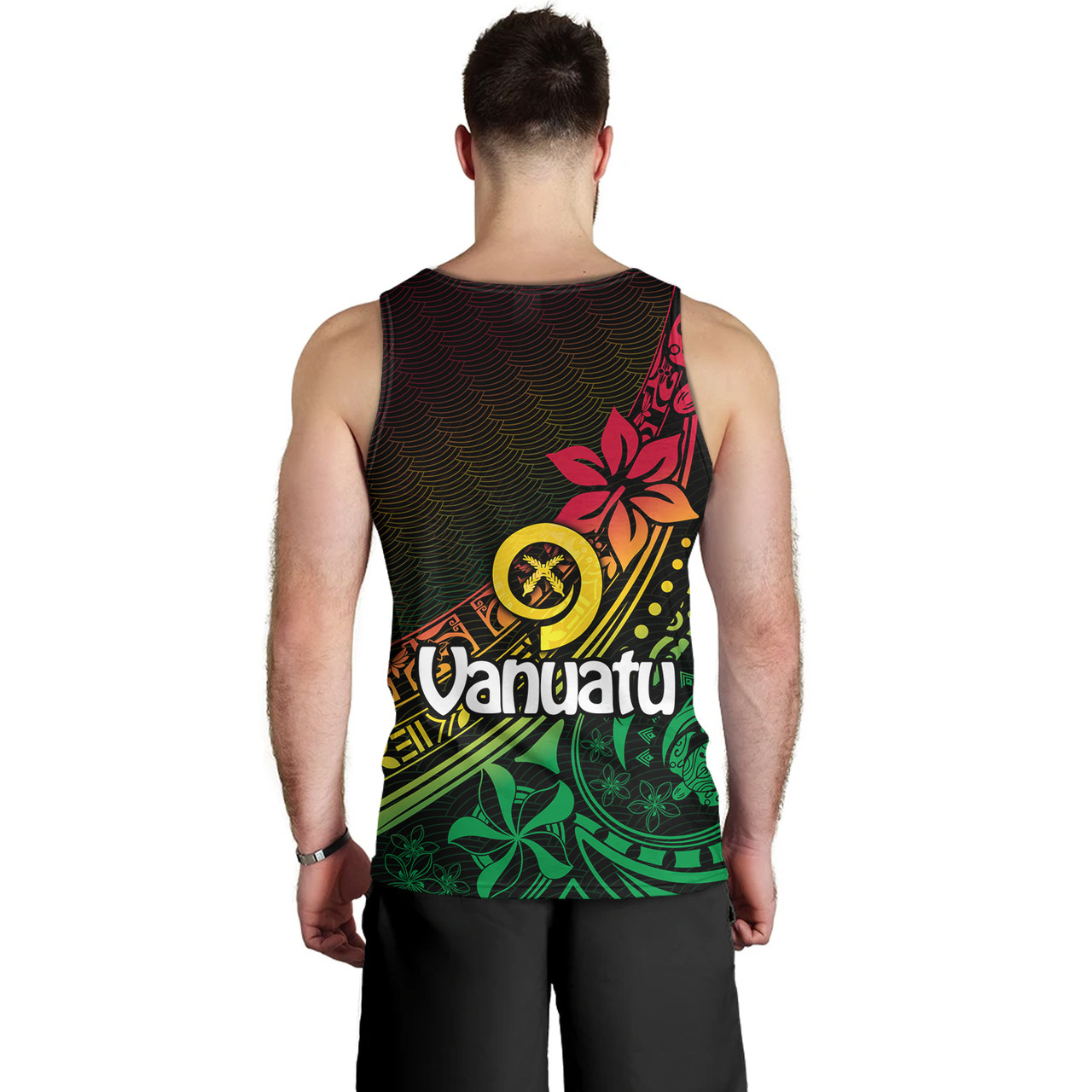 Vanuatu Tank Top Long God Yumi Stanap Flag Color Tribal Patterns Style