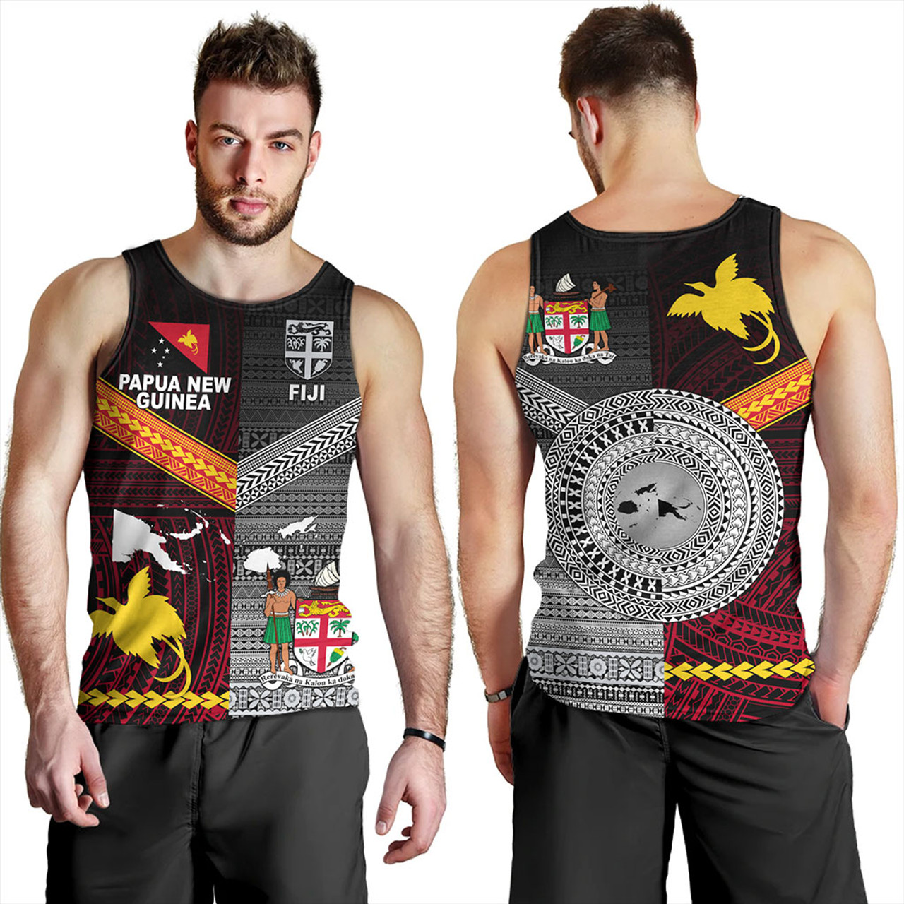 Fiji And Papua Tank Top Polynesian And Tapa Together