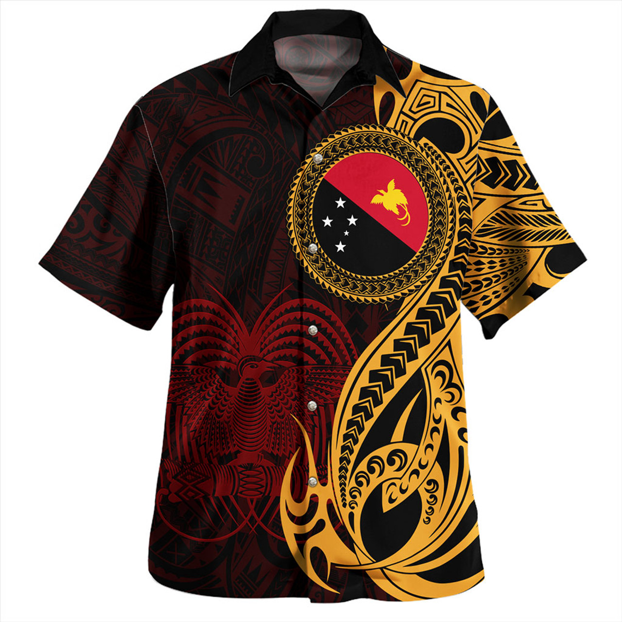 Papua New Guinea Hawaiian Shirt PNG Tribal Tattoo Symbols