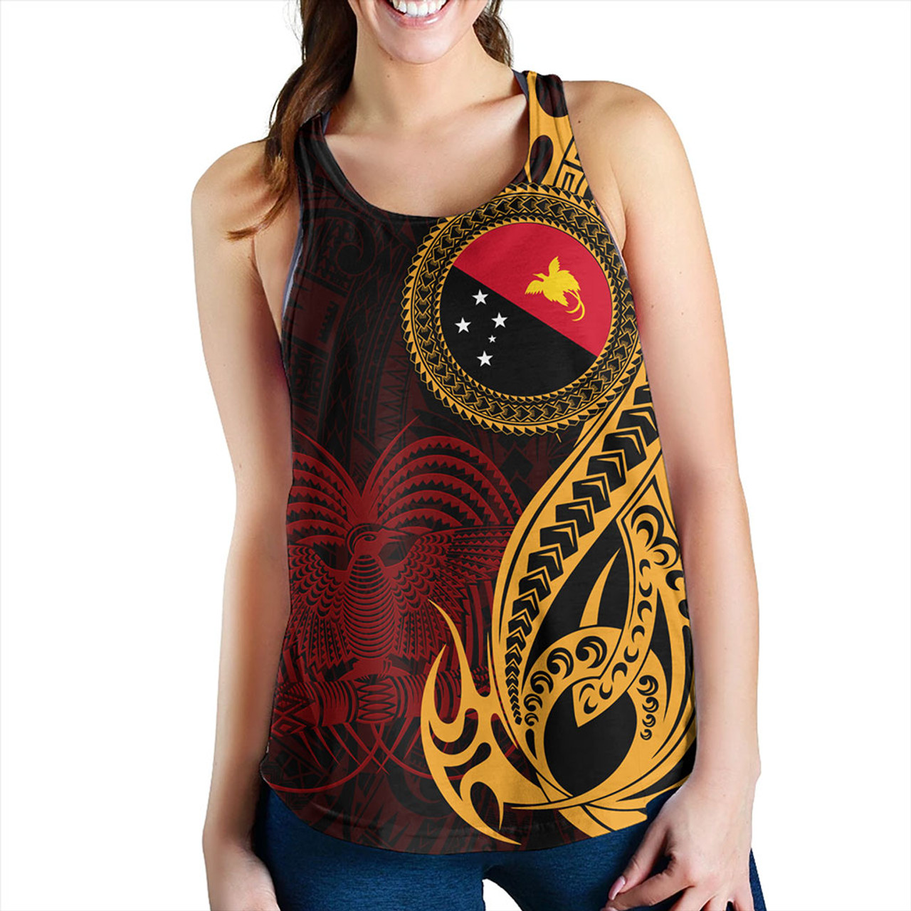 Papua New Guinea Women Tank PNG Tribal Tattoo Symbols