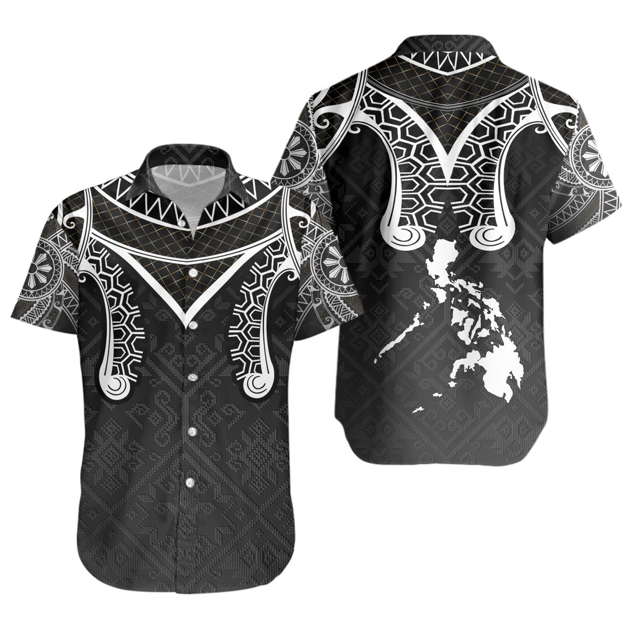 Philippines Filipinos Short Sleeve Shirt Filipino National Tribal Patterns Style