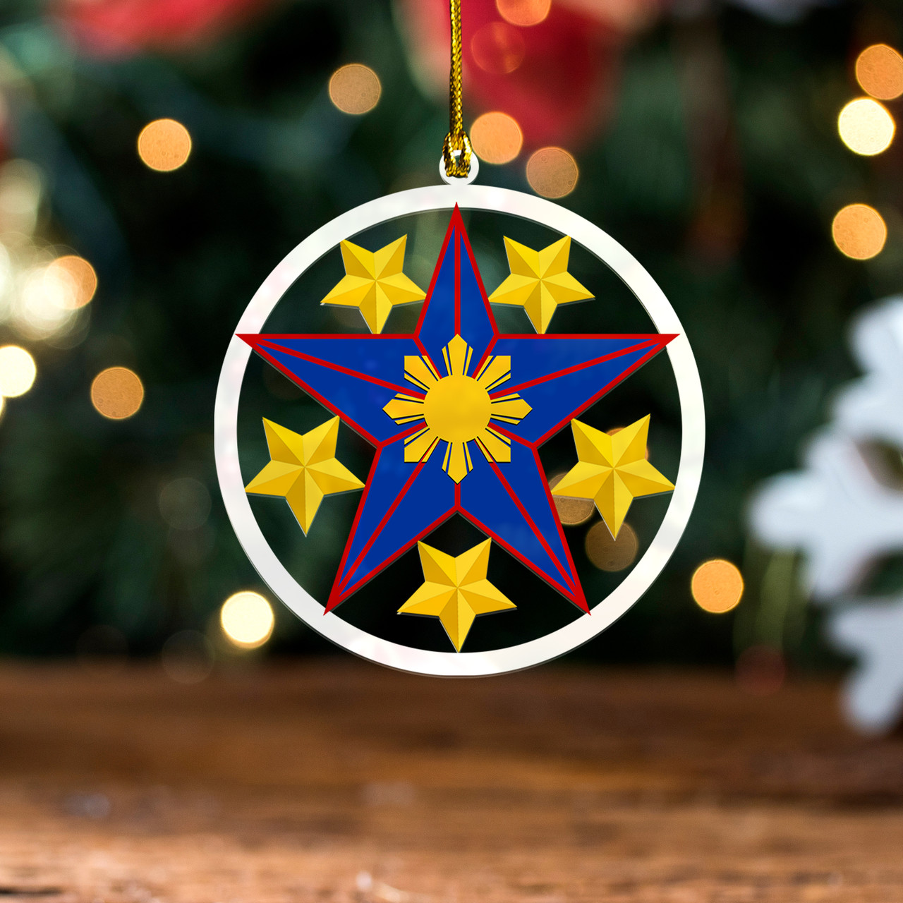 Philippines Filipinos Acrylic And Wooden Ornament Christmas Lantern Star Style