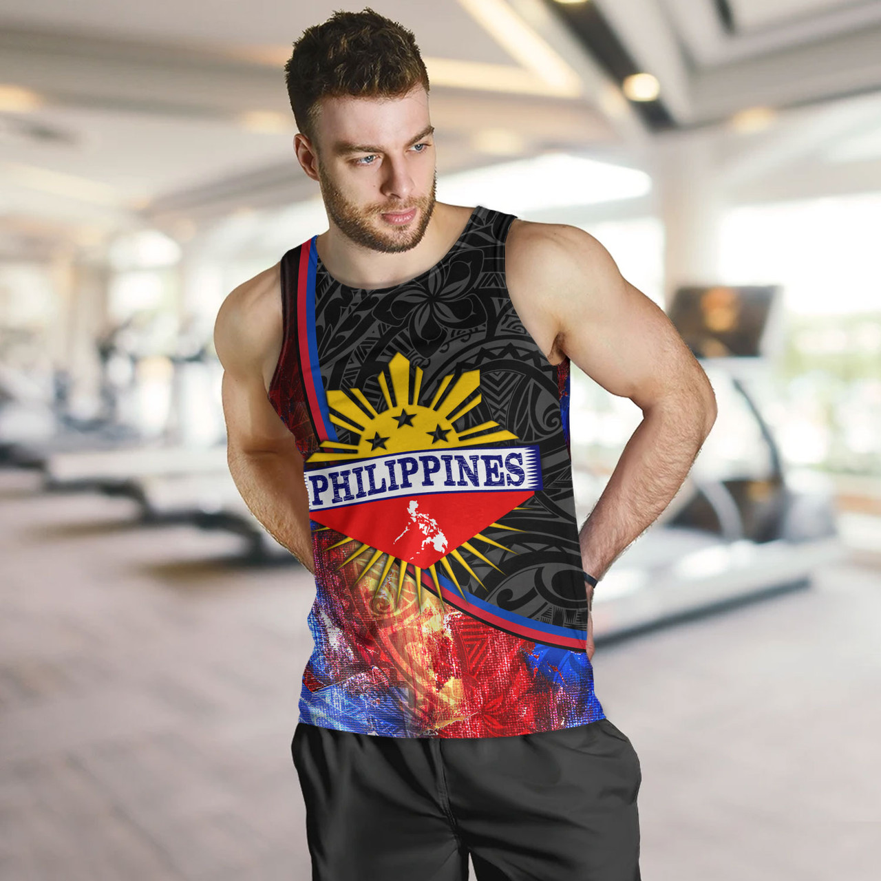 Philippines Filipinos Tank Top Filipinos Sun Grunge Background Style