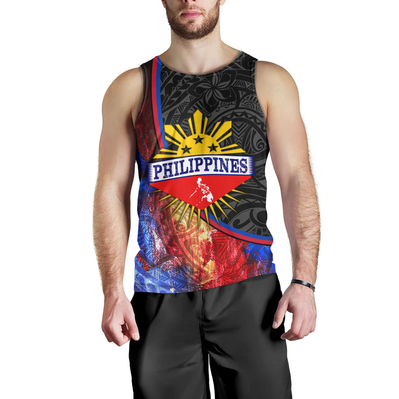 Philippines Filipinos Tank Top Filipinos Sun Grunge Background Style