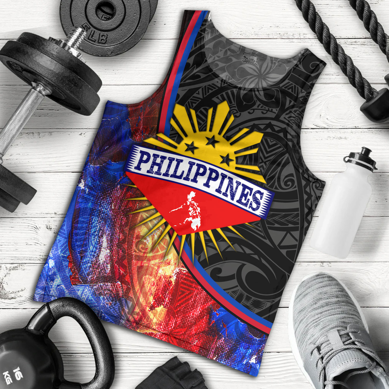 Philippines Filipinos Tank Top Filipinos Sun Grunge Background Style