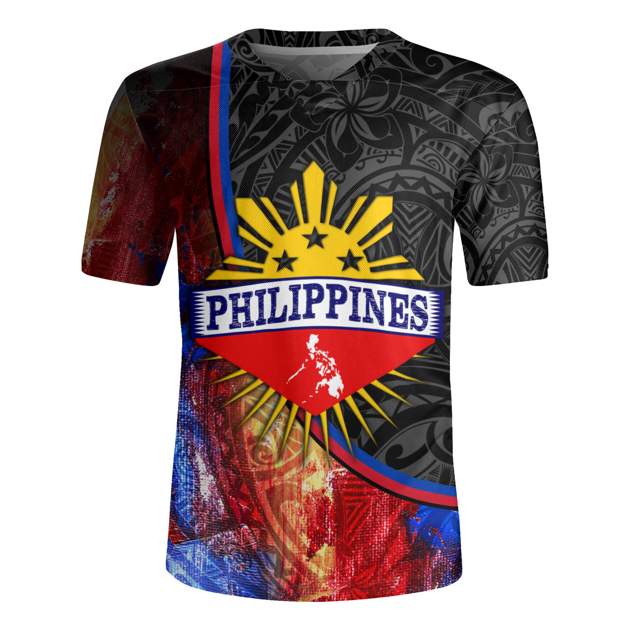 Philippines Filipinos Rugby Jersey Filipinos Sun Grunge Background Style