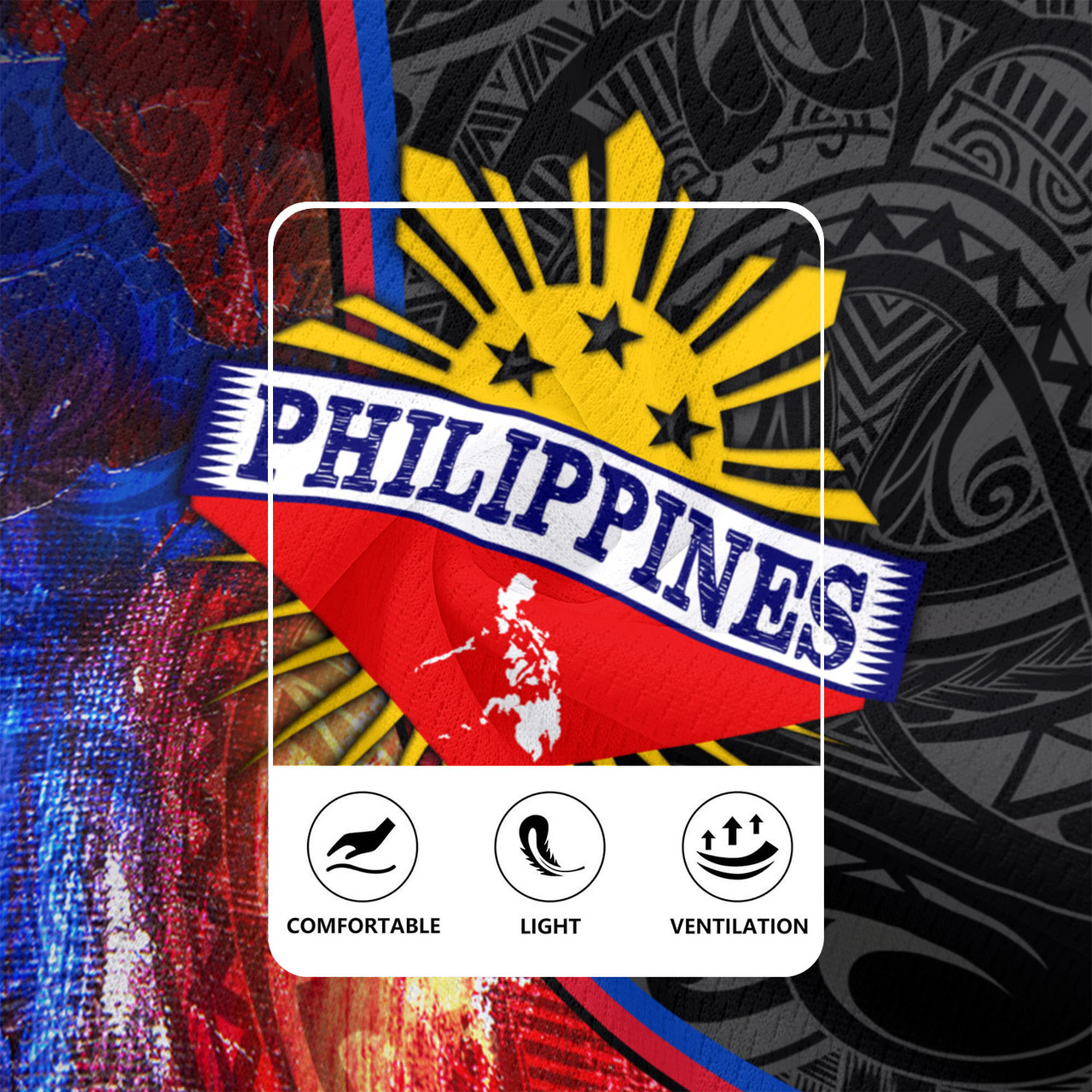 Philippines Filipinos Rugby Jersey Filipinos Sun Grunge Background Style