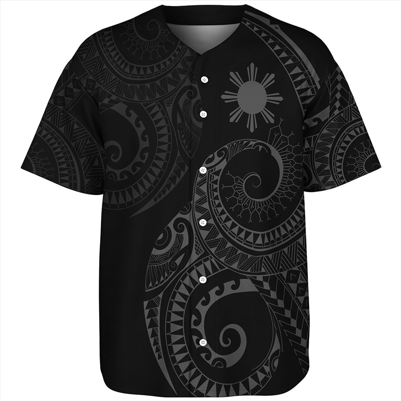 Philippines Filipinos Baseball Shirt Sun Tribal Tattoo Design