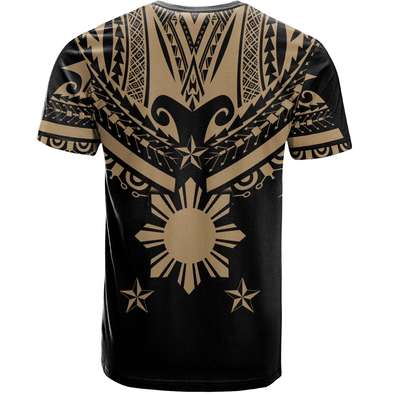 Philippines Filipinos T-Shirt Filipinos Sun Tribal Tattoo Gold Color Style