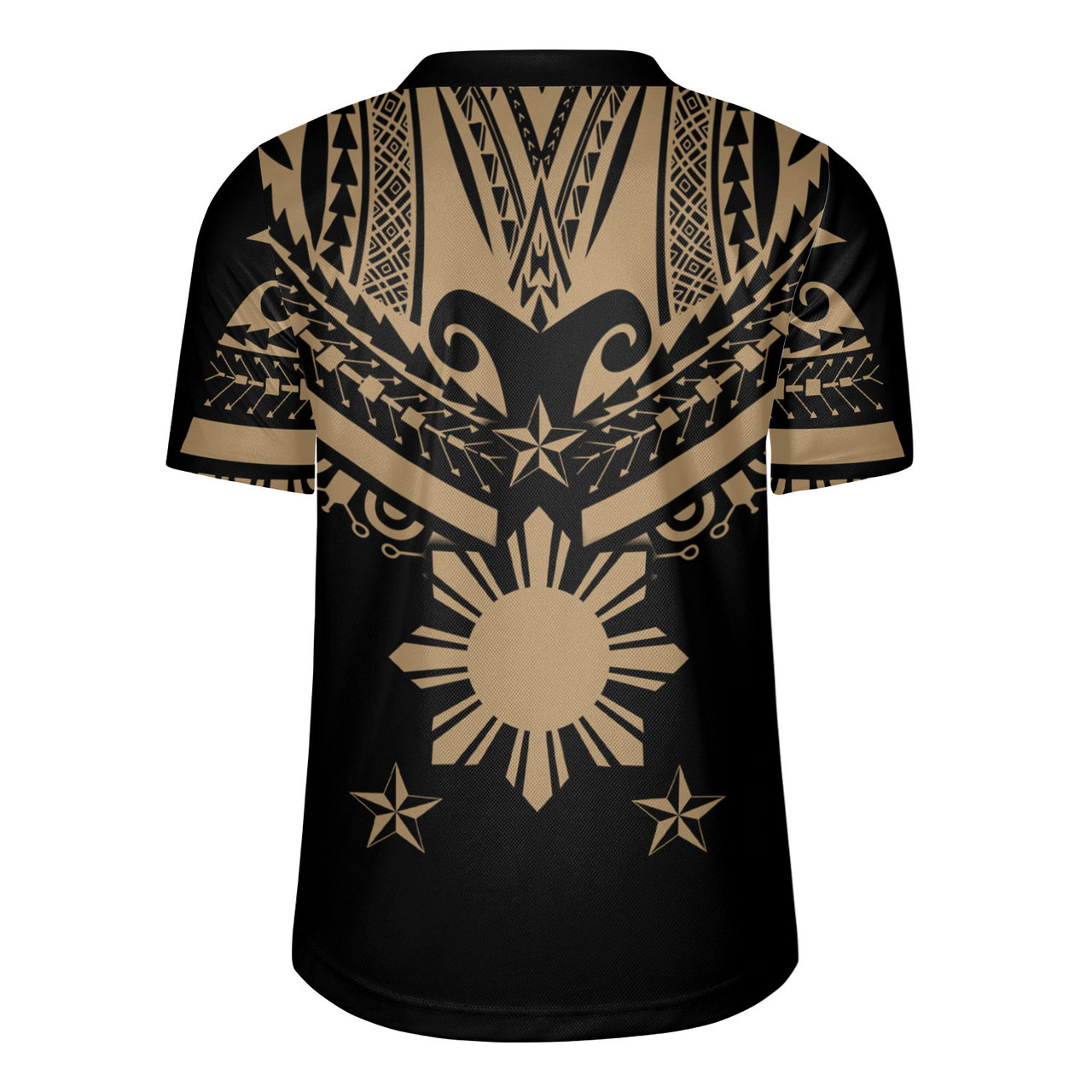 Philippines Filipinos Rugby Jersey Filipinos Sun Tribal Tattoo Gold Color Style