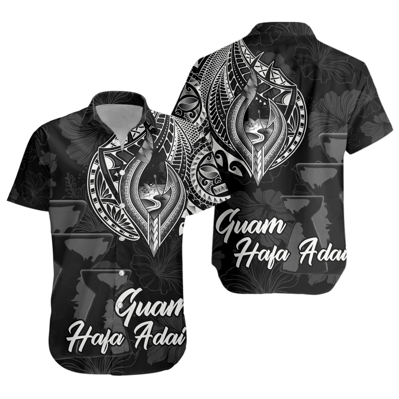 Guam Short Sleeve Shirt Hafa Adai Guam Seal Half Sleeve Tattoo