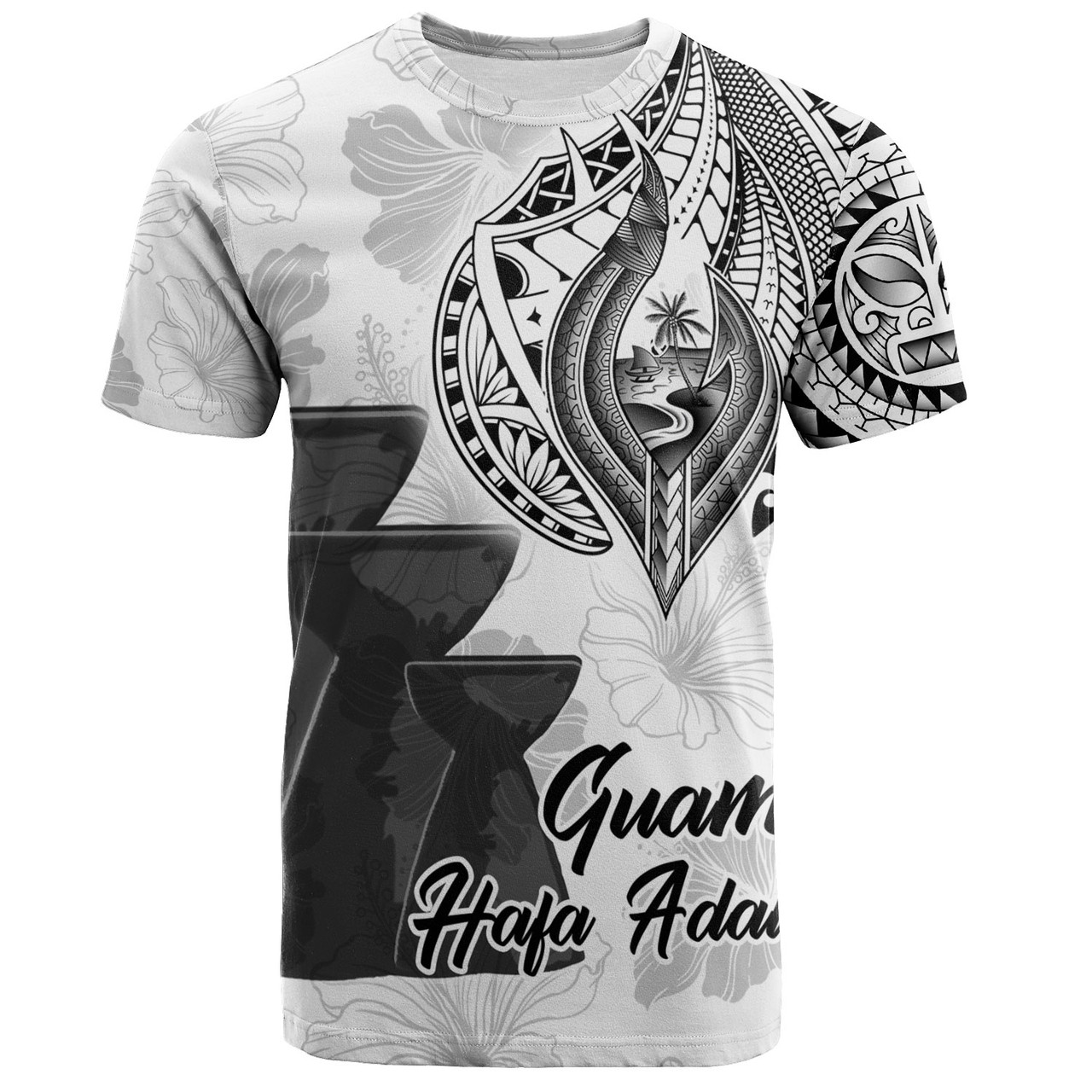 Guam T-Shirt Hafa Adai Guam Seal Half Sleeve Tattoo
