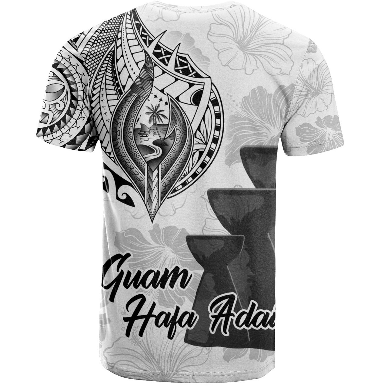 Guam T-Shirt Hafa Adai Guam Seal Half Sleeve Tattoo