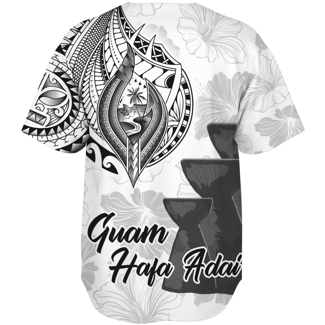 Guam Baseball Shirt Hafa Adai Guam Seal Half Sleeve Tattoo