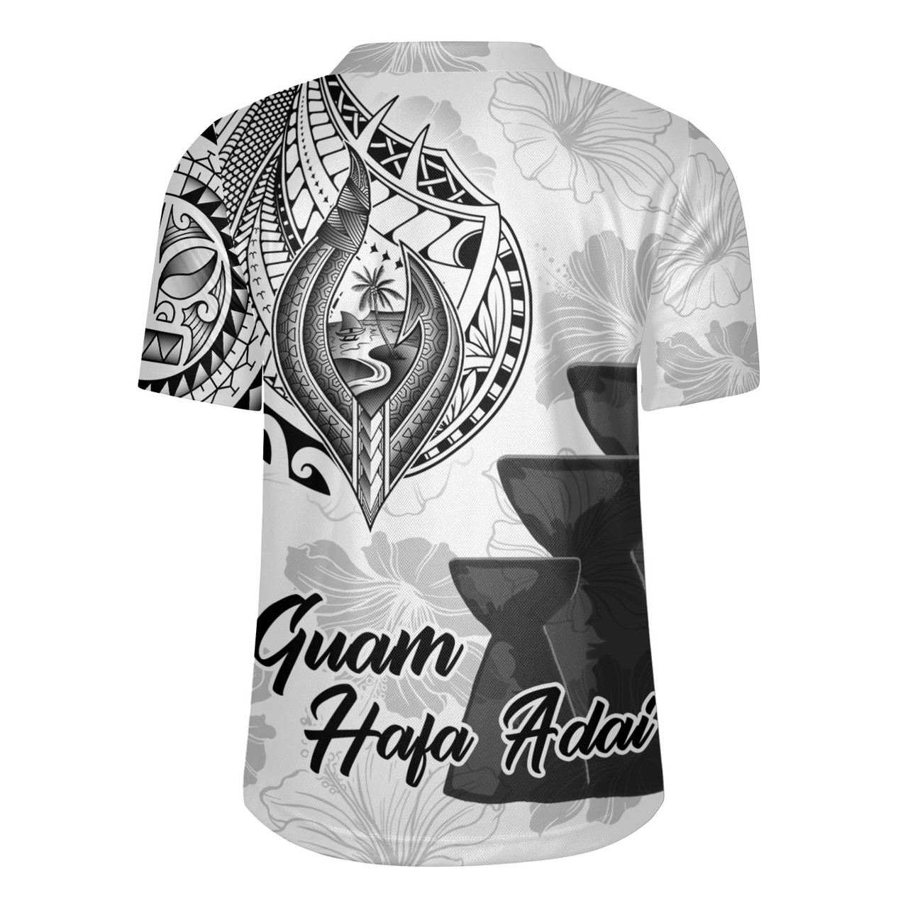 Guam Rugby Jersey Hafa Adai Guam Seal Half Sleeve Tattoo