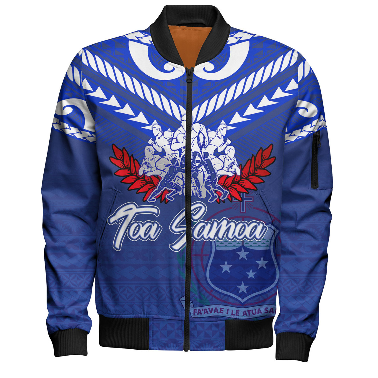 Samoa Bomber Jacket Toa Samoa Tribal Pattern