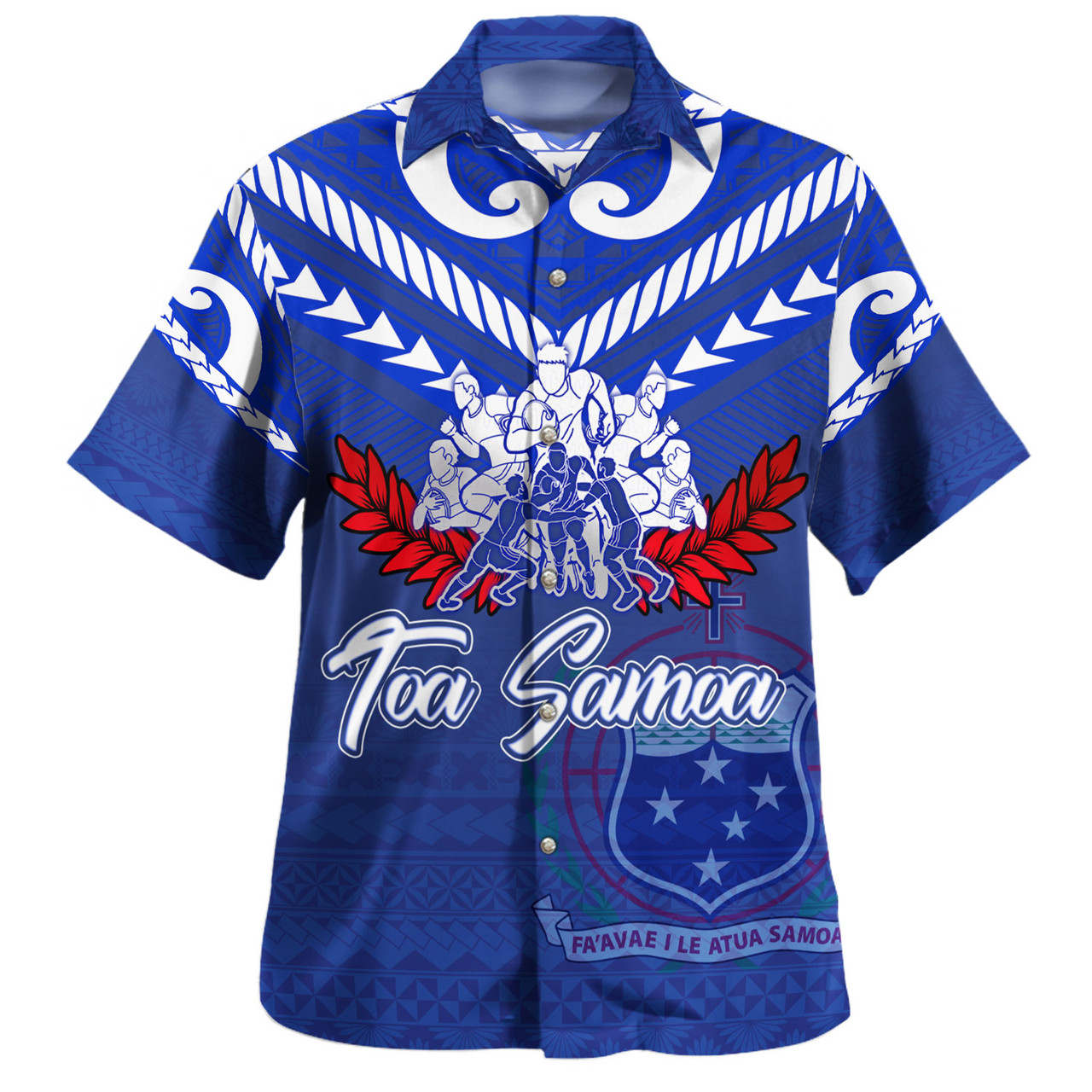 Samoa Hawaiian Shirt Toa Samoa Tribal Pattern