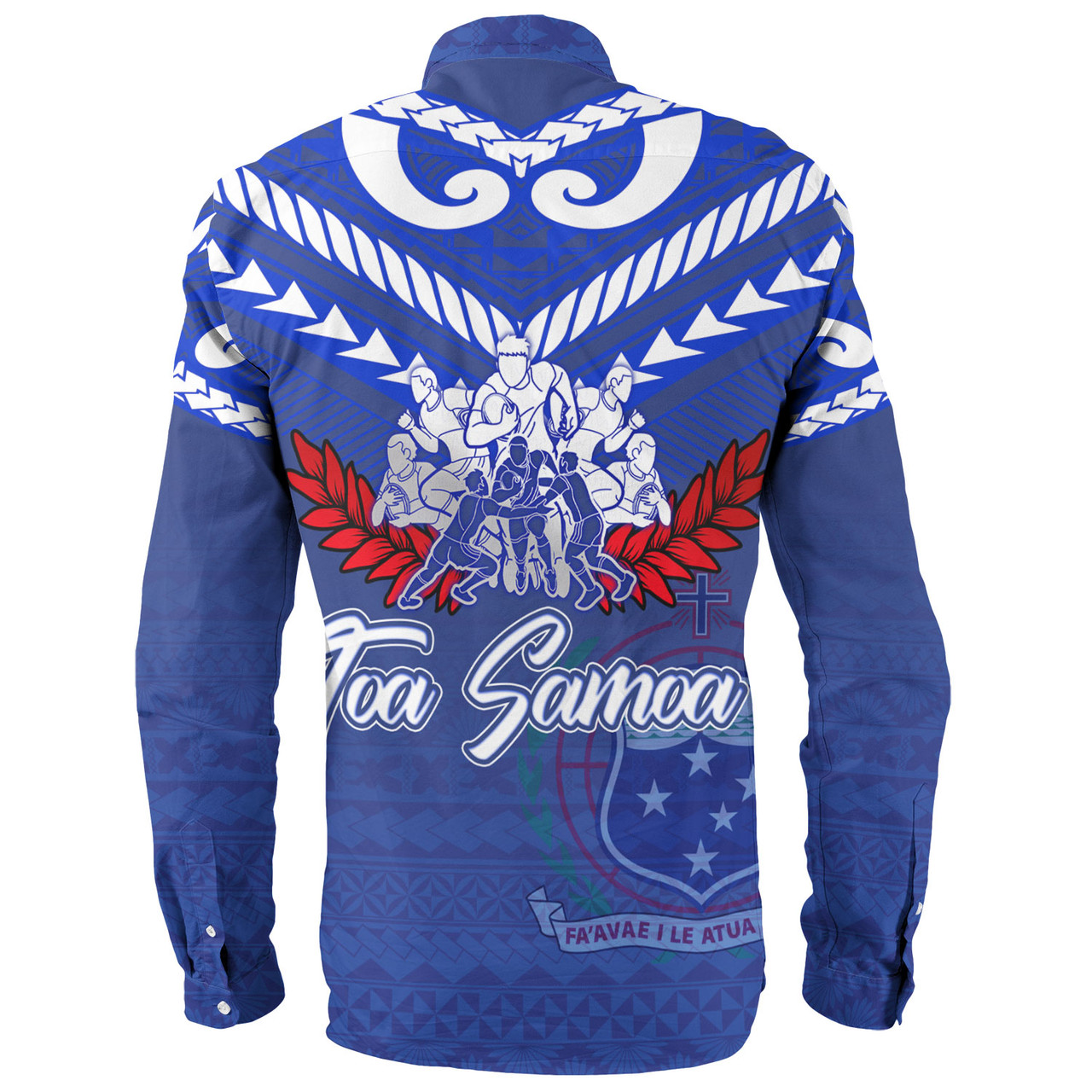 Samoa Custom Personalised Long Sleeve Shirt Toa Samoa Tribal Pattern