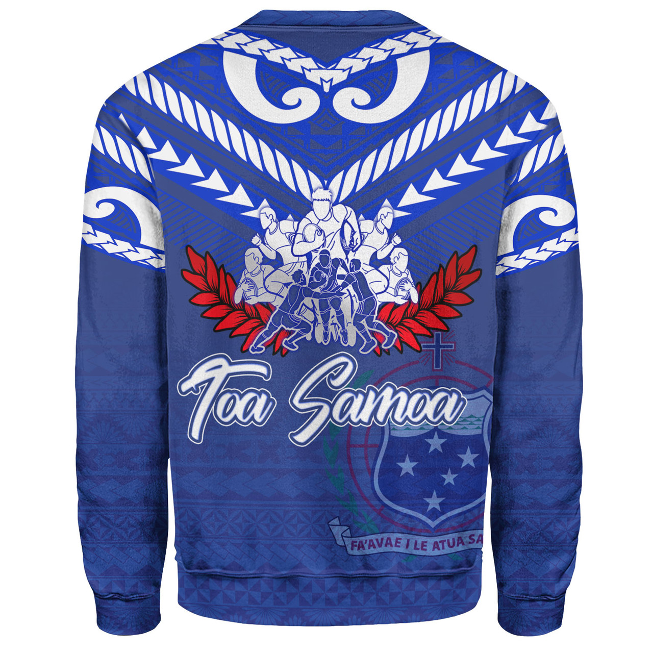 Samoa Custom Personalised Sweatshirt Toa Samoa Tribal Pattern