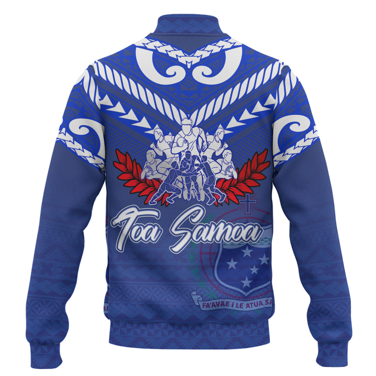 Samoa Custom Personalised Baseball Jacket Toa Samoa Tribal Pattern