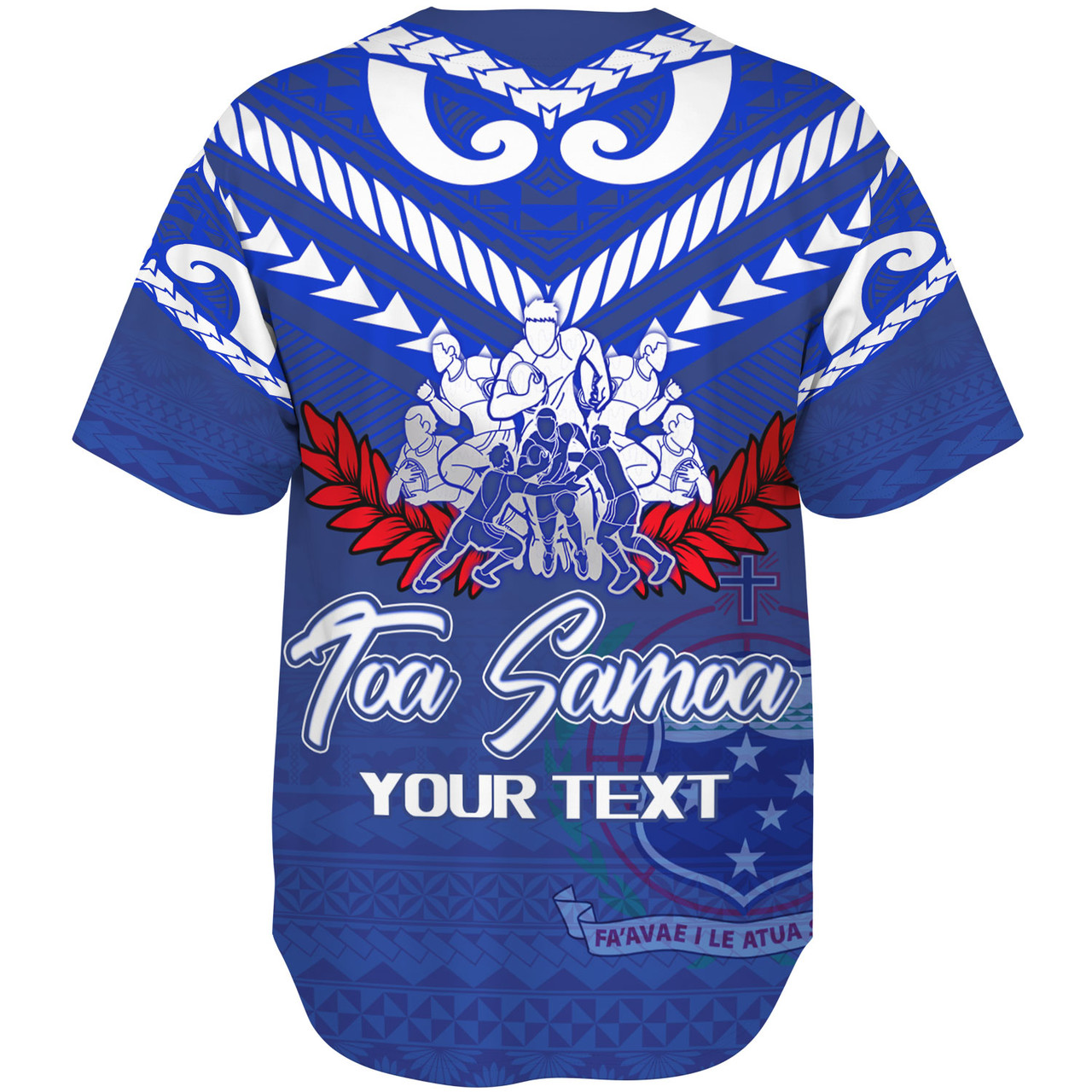 Samoa Baseball Shirt Toa Samoa Tribal Pattern