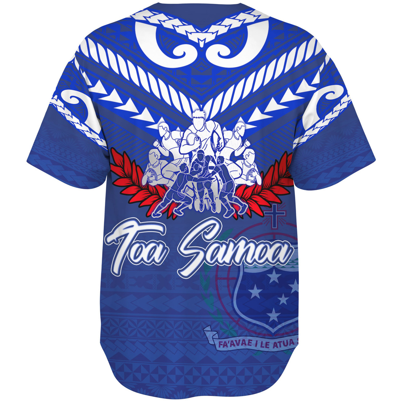 Samoa Custom Personalised Baseball Shirt Toa Samoa Tribal Pattern