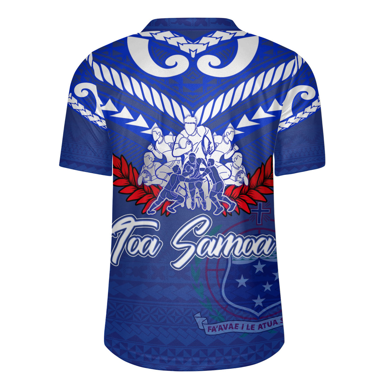 Samoa Custom Personalised Rugby Jersey Toa Samoa Tribal Pattern