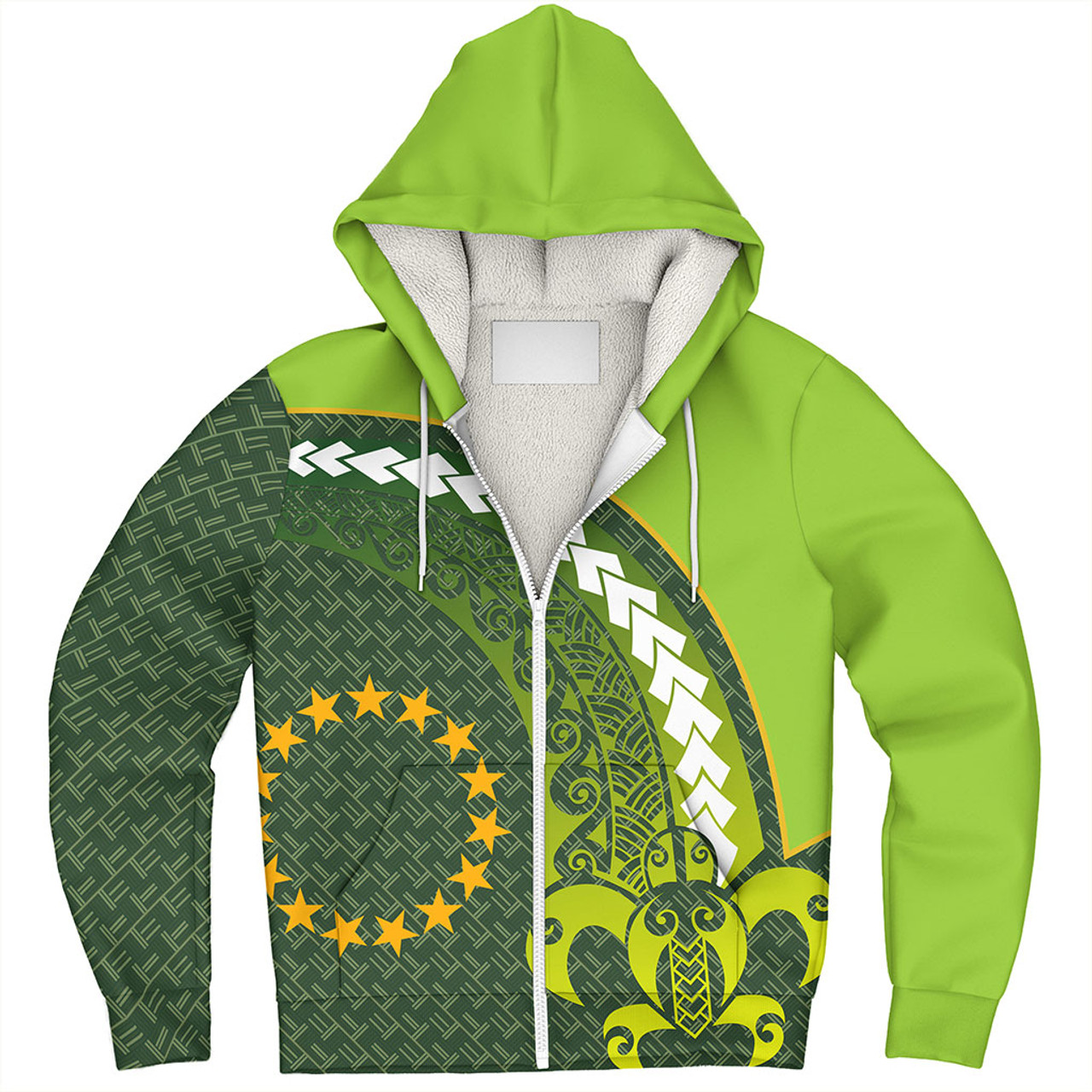 Cook Islands Sherpa Hoodie Turtle Tattoo Tribal